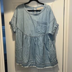 Free People Denim Tunic Top